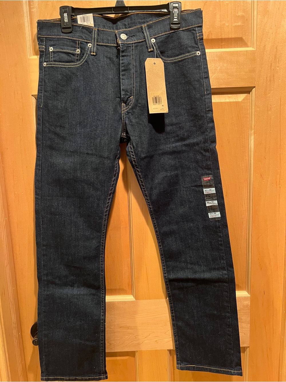 NWT Levi's Men’s 513 Slim Straight Stretch Dark Jeans 33/29 1/2 (Tag:W32/L30)